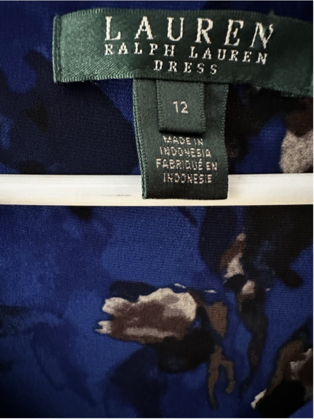Lauren Ralph Lauren Floral Dress Blue Red Ruched Sheath Cocktail Quiet Luxury - Picture 8 of 12